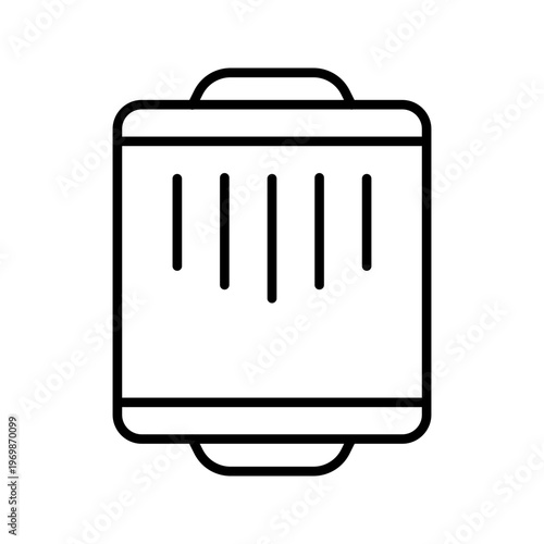 Oil filter icon. Industry and auto parts line symbol. Black and white.