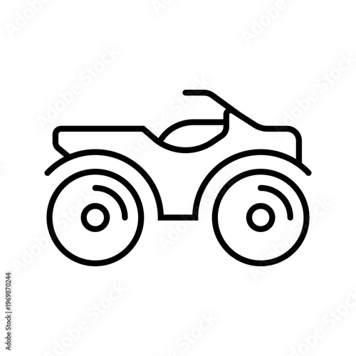 Quad bike icon. Transport and offroad vehicle line symbol. Black and white.