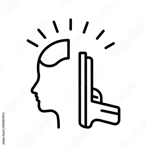 Startup business icon. Business and entrepreneurship line symbol. Black and white.