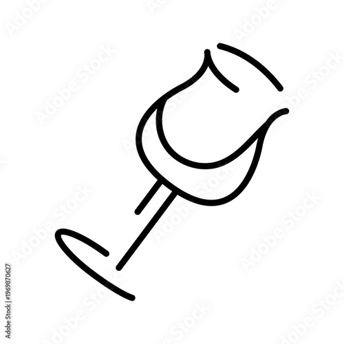 Wine sommelier icon. Food and wine service line symbol. Black and white.