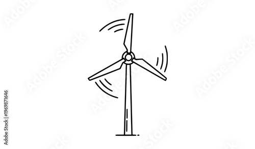 Wind turbine outline icon eco energy vector illustration 