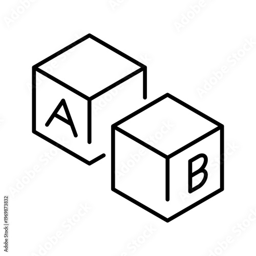 Autism behavior icon. Healthcare and autism line symbol. Black and white.