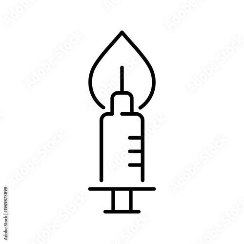 Blood test icon. Healthcare and diagnostics line symbol. Black and white.