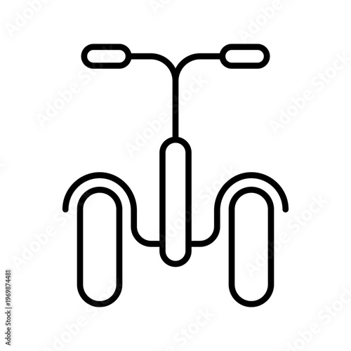 Kids tricycle icon. Transport and tricycles line symbol. Black and white.