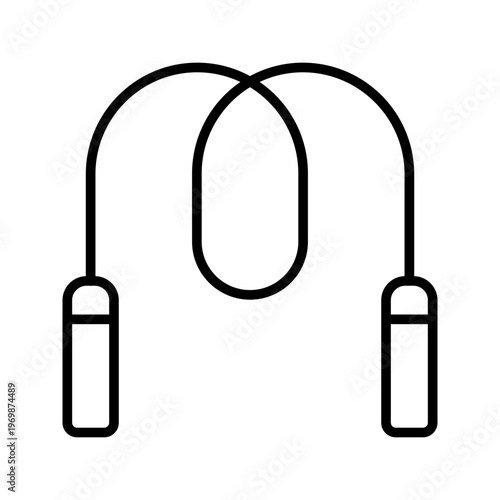 Jump rope icon. Sports and exercise equipment line symbol. Black and white.