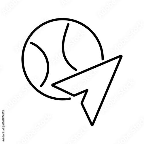 Space travel icon. Science and spaceflight line symbol. Black and white.