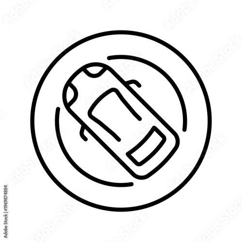 Stereo vision icon. Transport and autonomous vehicle line symbol. Black and white.