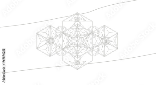 Geometric Sacred Geometry Mandala, Metatron's Cube, Spiritual Symbol, Abstract Design