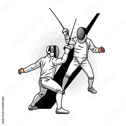 Fencers in Combat: Dynamic Illustration of Sword Fighting Duel