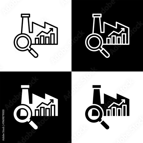 Capacity Analysis Icon with Black and White Background