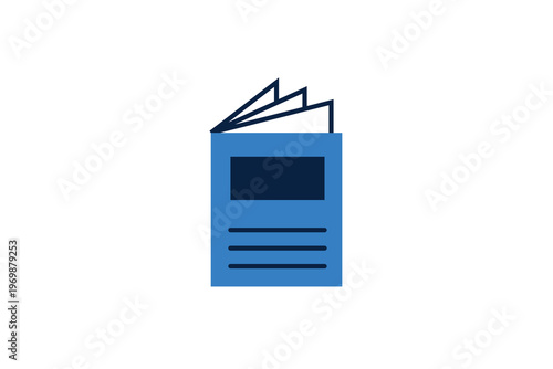Magazine or pamphlet icon with a visible cover and inside pages for publishing themes.