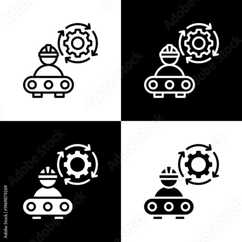 Resource Utilization Icon with Black and White Background