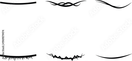 Abstract black data visualization shapes, histogram silhouettes, sound wave forms, bubble chart graphics, analytics infographic vector elements collection