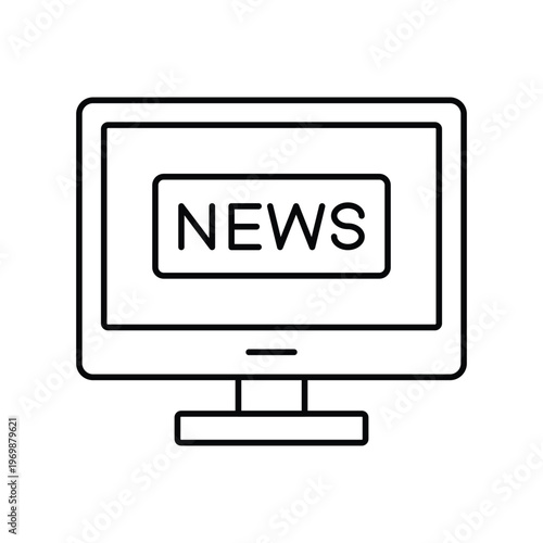 News Monitor Vector icon which can easily modify or edit