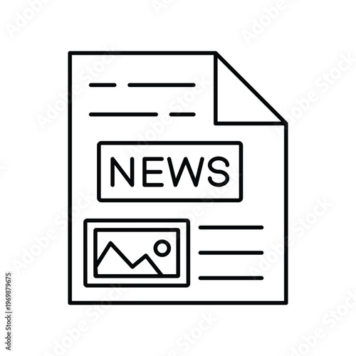 Newspaper Vector icon which can easily modify or edit