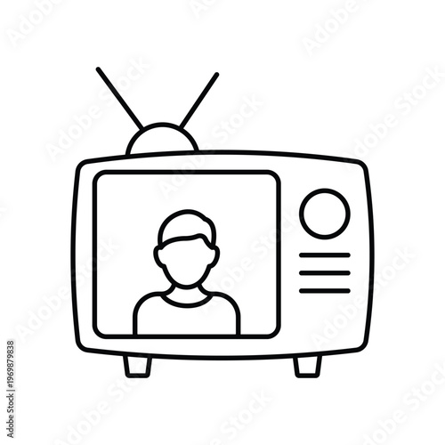  Retro TV Host Vector icon which can easily modify or edit