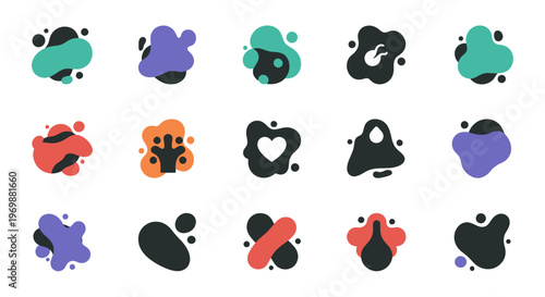 Abstract organic shapes set. Modern graphic elements