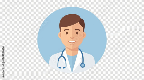 Smiling male doctor with stethoscope.