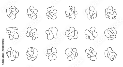 Abstract tangled lines, chaotic scribble