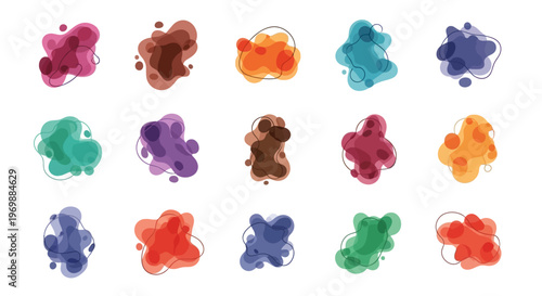 Abstract Watercolor Blob Shapes Set Isolated