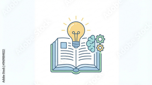 Light Bulb on Open Book.