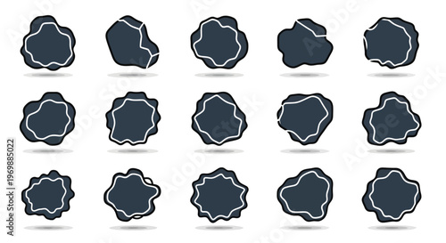 Organic blob shapes collection. Abstract irregular form set.