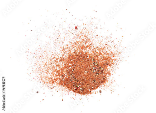 Red pepper powder on white ...