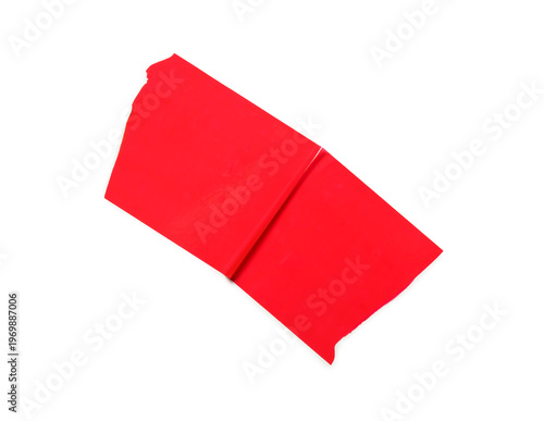 Strip of red adhesive tape ...