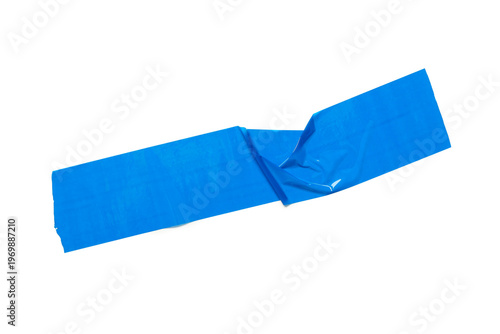 Crumpled strip of blue adhe...