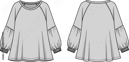 Fashionable and Comfortable Oversized Tunic: A Versatile Wardrobe Essential for Casual Style and Relaxed Fit, Ideal for Fashion Designs and Garment Mockups