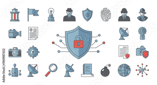 Digital Security Icons and Symbols.