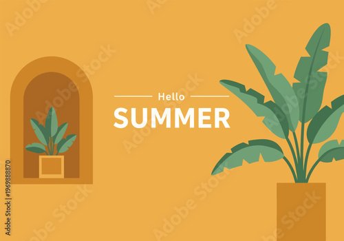 Vector illustration hello summer banner