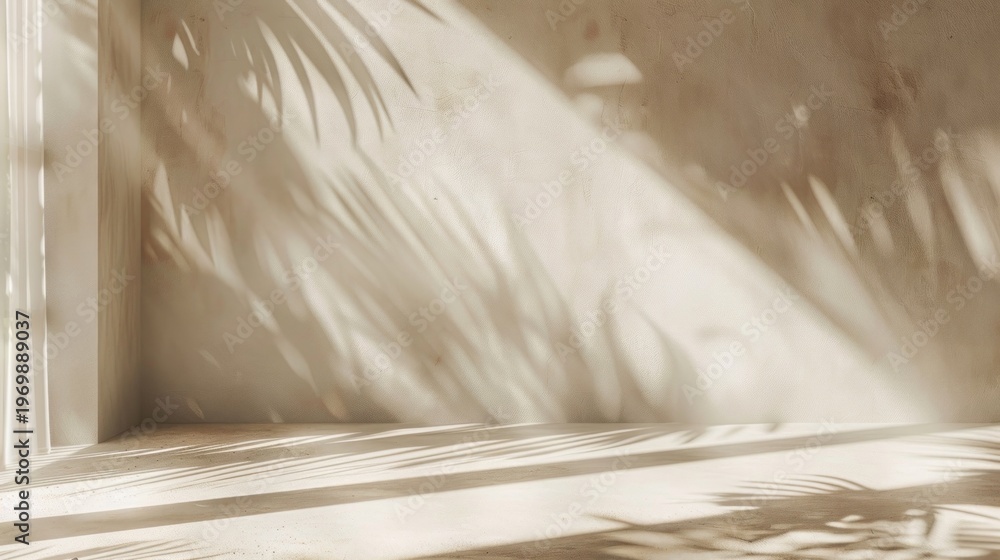 Obraz premium Minimalist shadows create serene atmosphere.