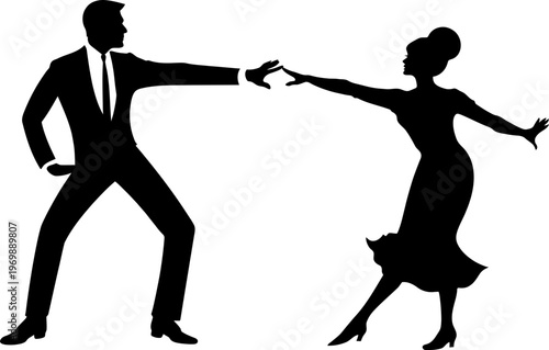 Dancing couple silhouette
