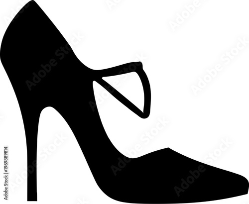 Black high-heel shoe silhouette