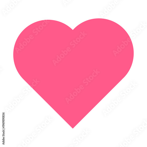ベーシックなピンクのハートシルエットアイコン ベクター素材