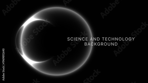 Futuristic Abstract Glow Sphere Technology Background – Science Digital Light Ring 3D Vector Illustration