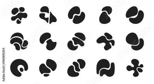 Abstract organic shapes, blob elements set