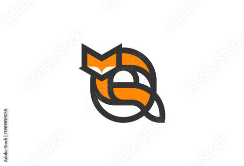 Letter Q Fox Logo, Fox with Letter Q combination, Fox Logo Design, vector illustration