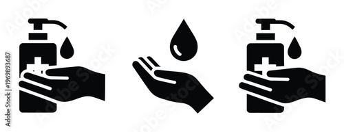 Hand Sanitizer Dispensing, Droplet, and Application