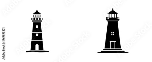 Silhouetted Lighthouse, Timeless Guardian of the Sea