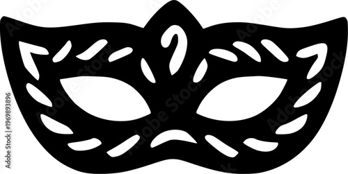 Elegant Venetian Masquerade Mask with Gold Leaves and Floral Designs