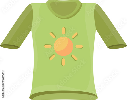 A casual t-shirt adorned with a cheerful sun design.