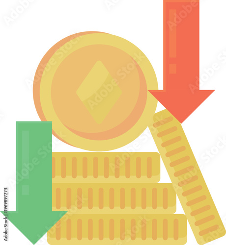 Gold coin with an upward arrow, indicating a price of 1 credit, equivalent to $1 USD.