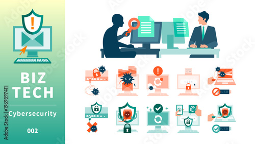 Cyber security professional protecting corporate data assets and personal information from digital threats and hacking with advanced network encryption solutions for modern business infrastructure.