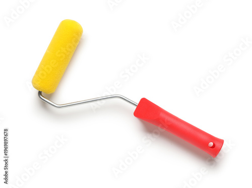 Paint roller with red handl...