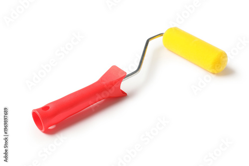Paint roller with red handl...