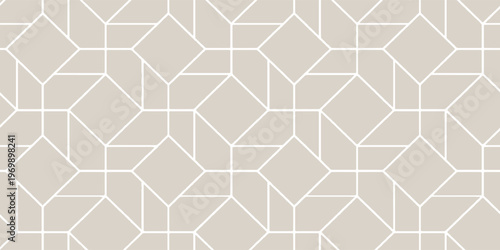 Beige Geometric Seamless Tile Pattern Background — Minimal Modern Abstract Mosaic Design
