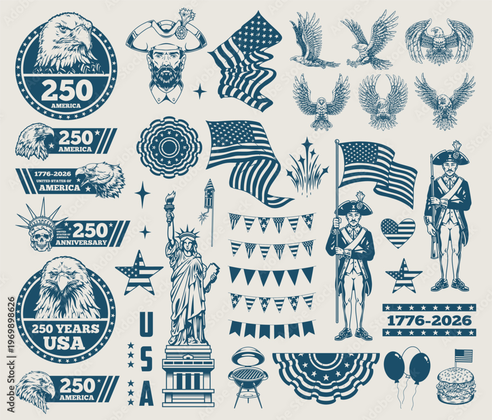 Fototapeta premium 250 years in usa