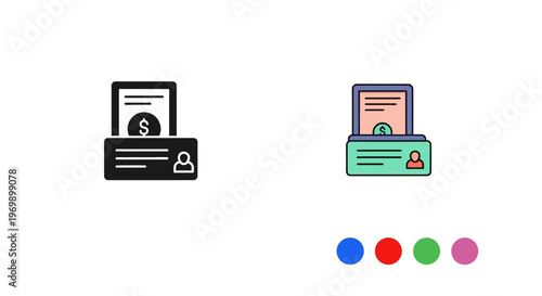 Salary payment icon. Payroll, paycheck vector illustration.